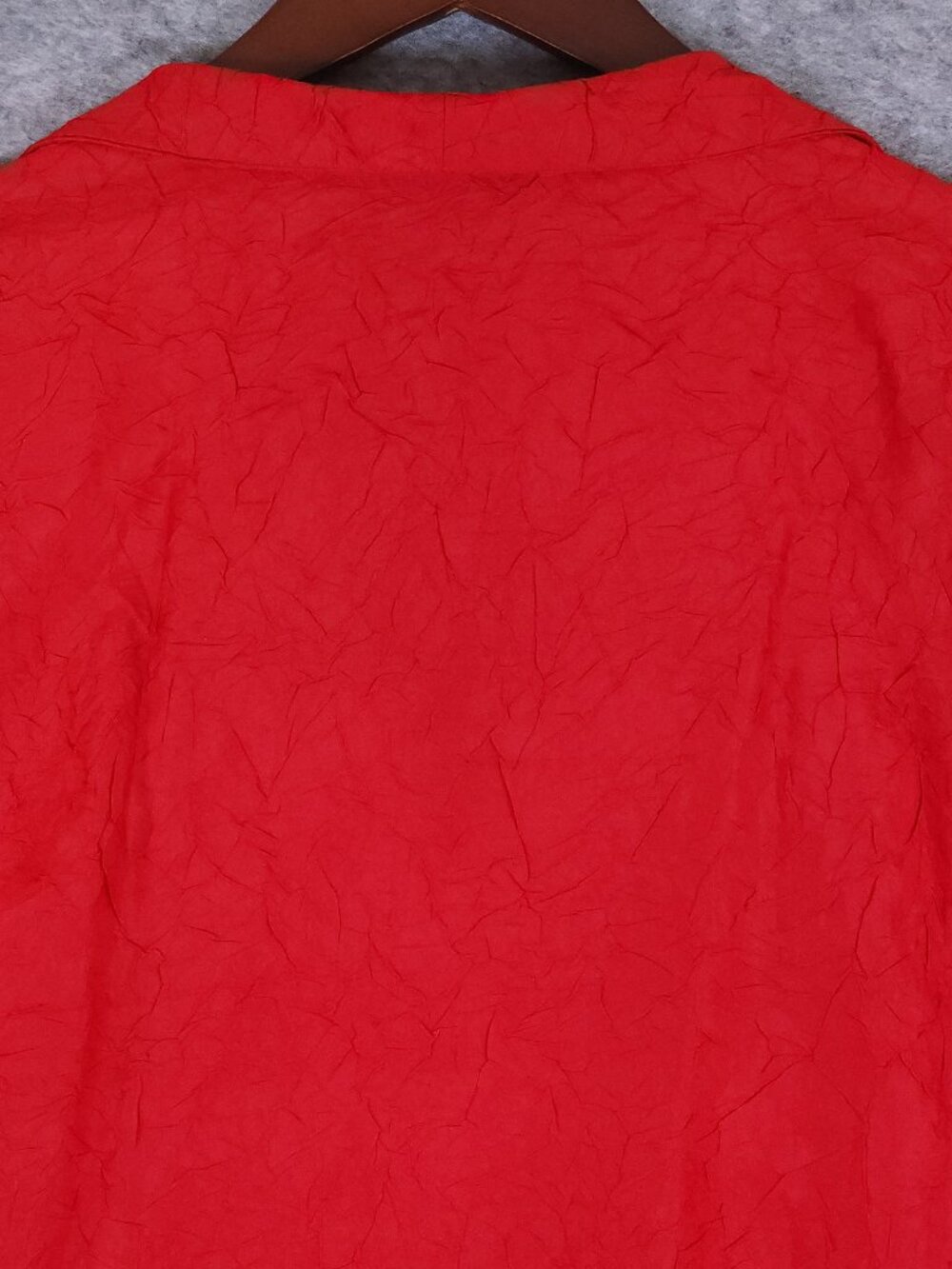 Eileen Fisher Red Crinkle Silk Jacket Top Lagenlook Plus Size 1X 3/4 Sleeve - Picture 6 of 8